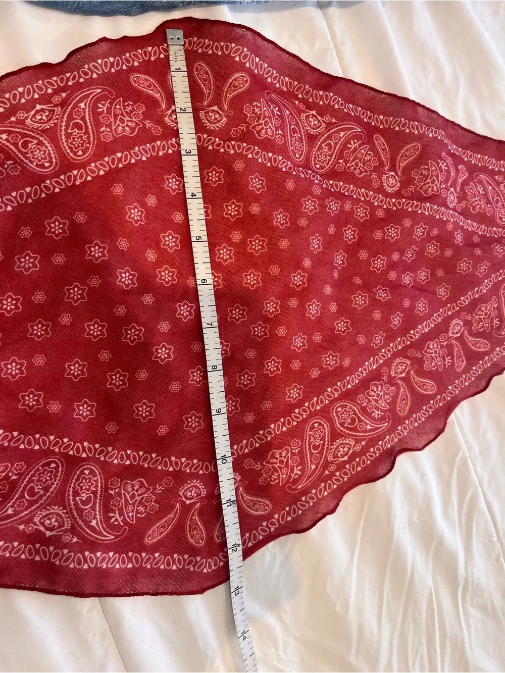 2 Bandanas Head or Neck Scarves Diamond Shaped Rust Blue Boho